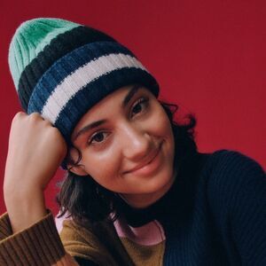 EVERLANE Beanie Hat Unisex Cashmere Wool Striped One Size Winter Mens Womens NEW